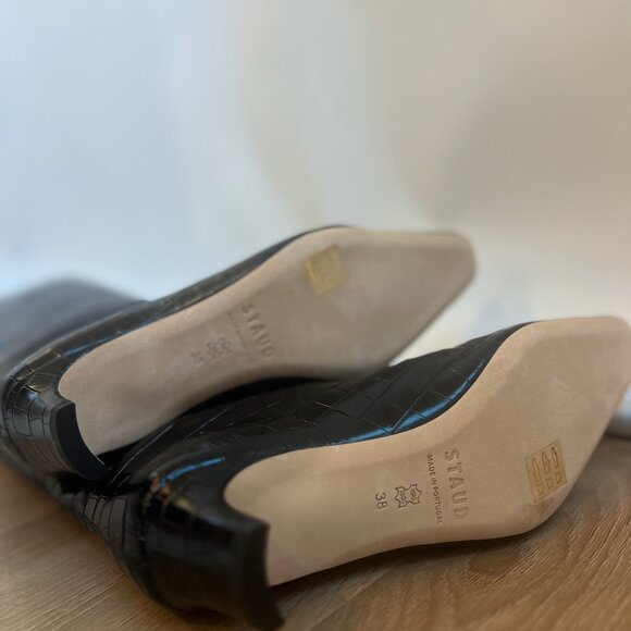 NEW STAUD Wally lather boot black embossed croc sz 38 BNWOB - Picture 2 of 4